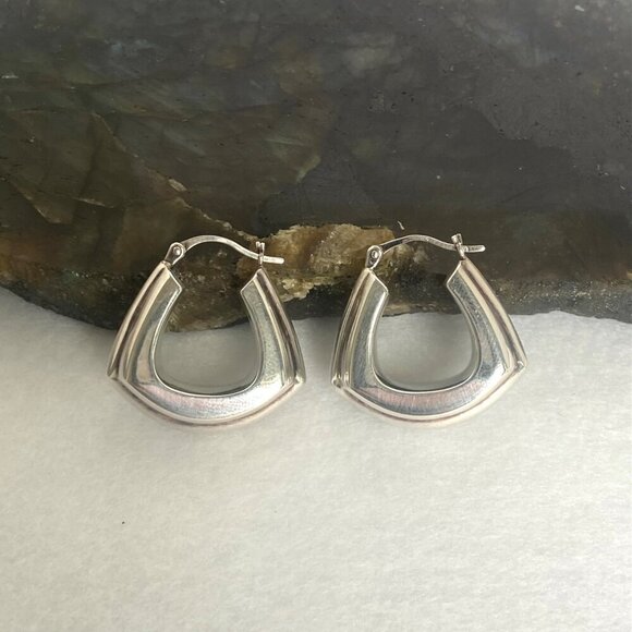 Fine Silver .999 Chunky 1" Hinged Wide Hoop Earrings - Picture 1 of 16